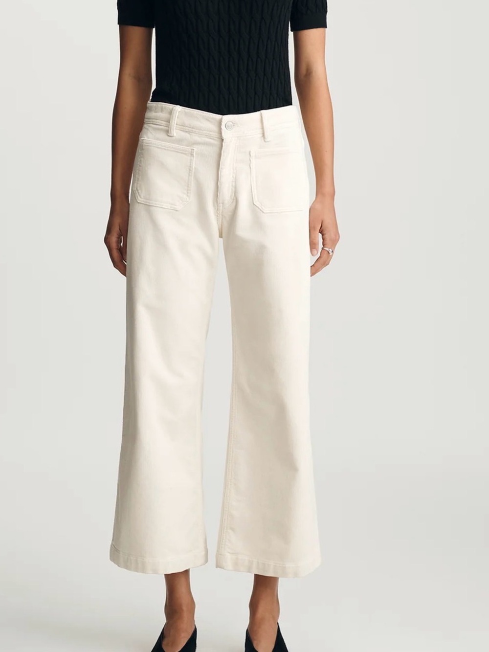 Mavi Cream Wide-Leg High-Rise Jeans